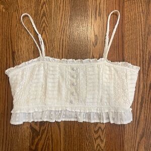 American Eagle | White Buttoned Crop top | Small | Great Condition